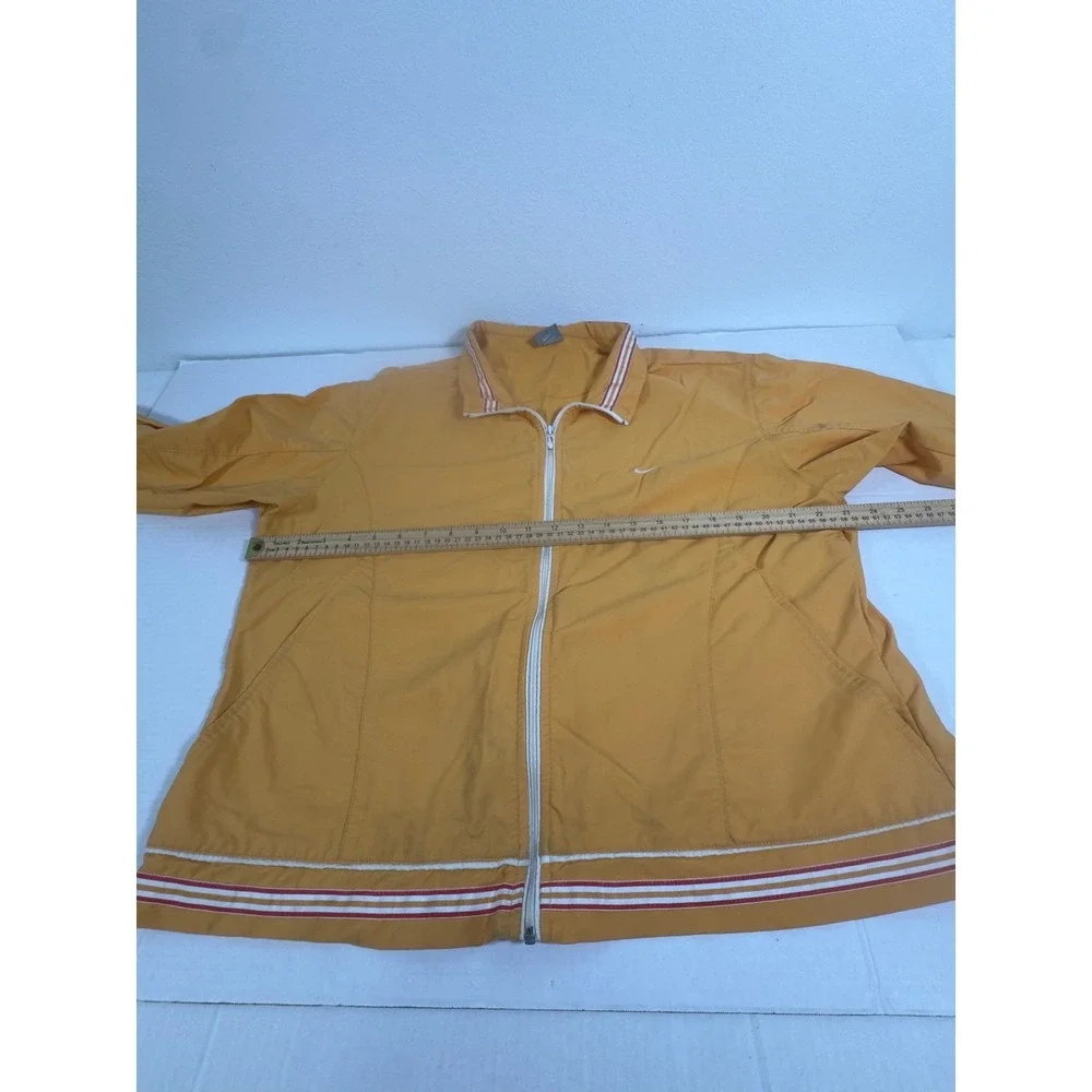 Vintage Nike‎ Windbreaker Jacket Mens XXL Orange Vintage Full Zip Striped Trim